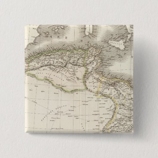 La Barbarie - Noord-Afrika Vierkante Button 5,1 Cm (Voorkant)