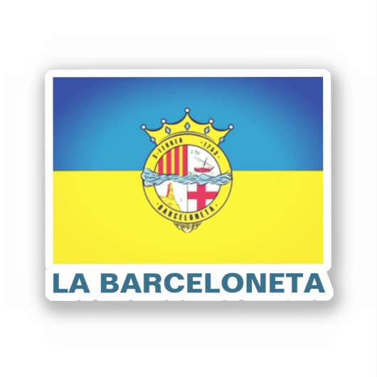 La Barceloneta (vlag, buurt in Barcelona) Sticker (Voorkant)