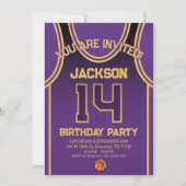 LA Basketball Team Birthday Invitation Kaart (Voorkant)