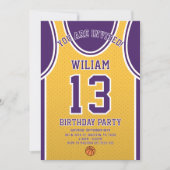 LA Basketball Team Jersey Verjaardag Uitnodiging (Voorkant)