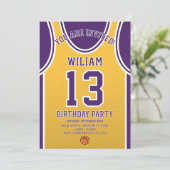 LA Basketball Team Jersey Verjaardag Uitnodiging (Staand voorkant)