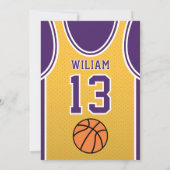 LA Basketball Team Jersey Verjaardag Uitnodiging (Achterkant)
