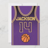 LA Basketbalteam Verjaardagsuitnodiging Kaart (Achterkant)