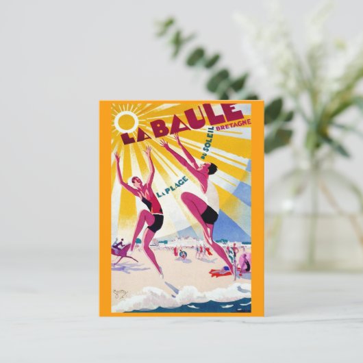 La Baule  French Travel Poster Briefkaart (Staand voorkant)