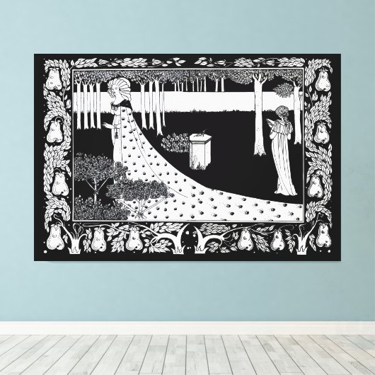 La Beale Isoud bij Joyous Gard Canvas Afdruk (Insitu (Houten vloer))