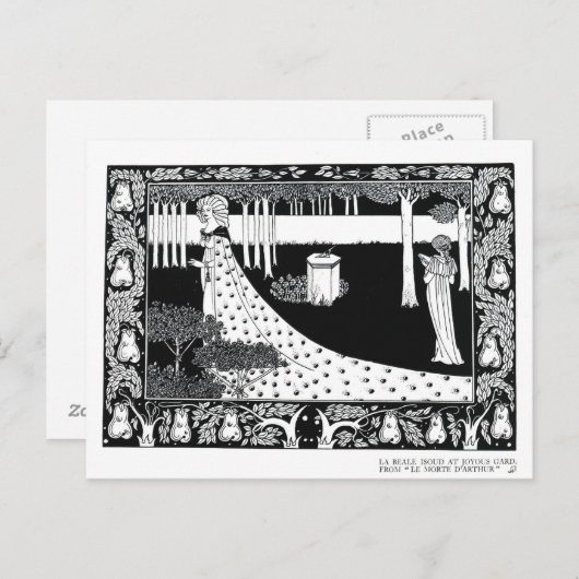 La Beale Isoud op Joyous Gard, illustratie van ' Briefkaart (Voorkant / Achterkant)