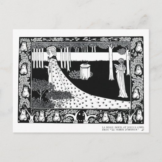 La Beale Isoud op Joyous Gard, illustratie van ' Briefkaart (Voorkant)