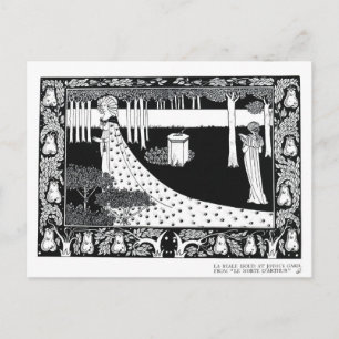 La Beale Isoud op Joyous Gard, illustratie van ' Briefkaart