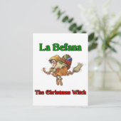 La Befana de Heks van Kerstmis. Feestdagenkaart (Staand voorkant)