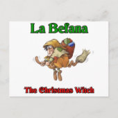 La Befana de Heks van Kerstmis. Feestdagenkaart (Voorkant)