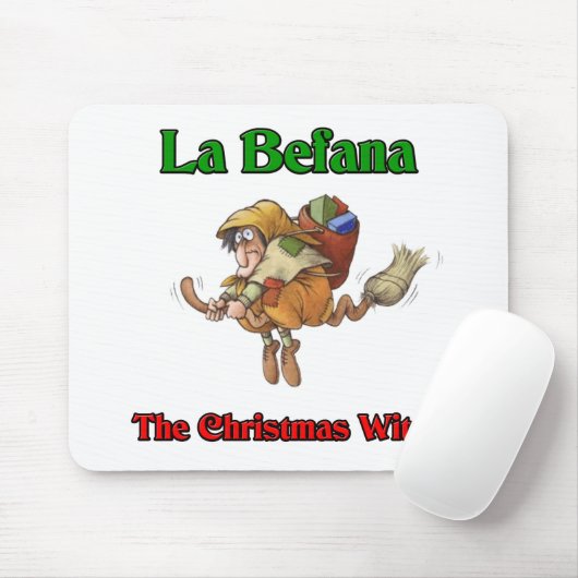 La Befana de Heks van Kerstmis. Muismat (Met muis)