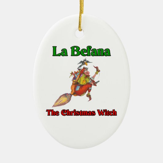 La Befana de kerstheks... Keramisch Ornament (Voorkant)