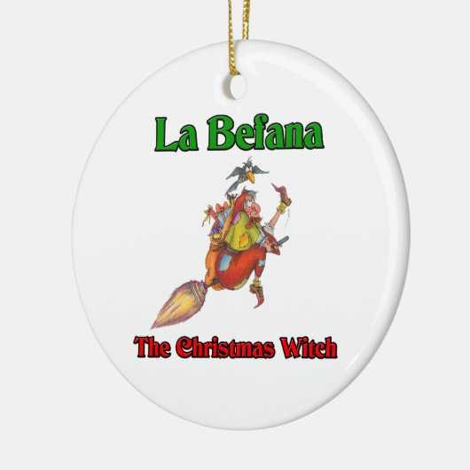 La Befana de kerstheks... Keramisch Ornament (Links)