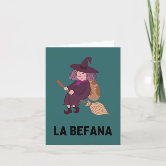 La Befana (Driekoningen) Italiaanse Kerstheks Kaart (Voorkant)