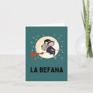La Befana (Epifania) Italiaanse kerstheks Kaart
