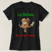 La Befana Feast of the Epiphany Raglan Baseball Te T-shirt (Design voorkant)