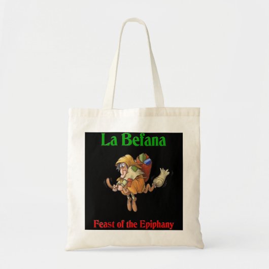 La Befana Feast of the Epiphany Raglan Baseball Te Tote Bag (Voorkant)