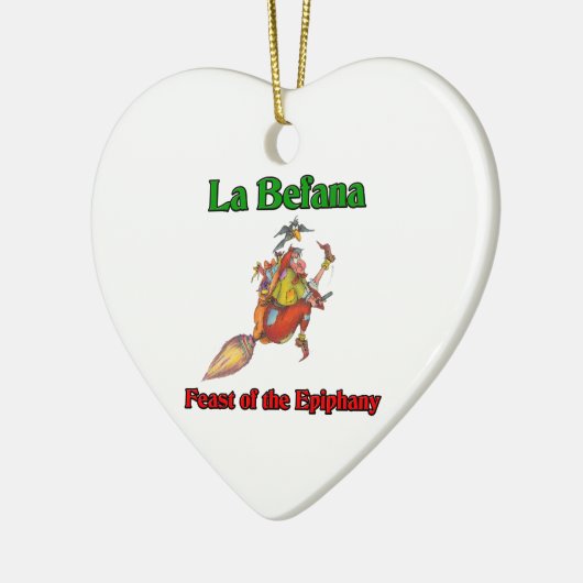 La Befana (kerstheks) Feast of the Epiphany Keramisch Ornament (Links)