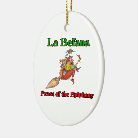 La Befana (kerstheks) Feast of the Epiphany Keramisch Ornament (Links)