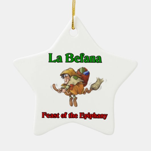 La Befana (kerstheks) Feast of the Epiphany. Keramisch Ornament (Voorkant)
