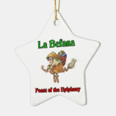 La Befana (kerstheks) Feast of the Epiphany. Keramisch Ornament (Links)