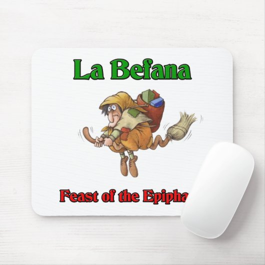 La Befana (kerstheks) Feast of the Epiphany. Muismat (Met muis)