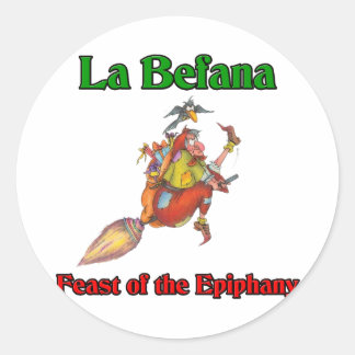 La Befana (kerstheks) Feast of the Epiphany Ronde Sticker
