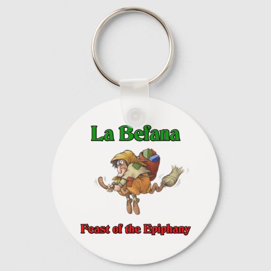 La Befana (kerstheks) Feast of the Epiphany. Sleutelhanger (Voorkant)