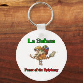 La Befana (kerstheks) Feast of the Epiphany. Sleutelhanger (Voorkant)