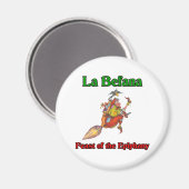La Befana (Kerstheks) Feest van de Epifanie Magneet (Voorkant / Achterkant)