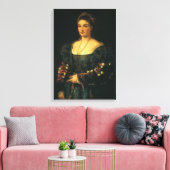La Bella, Duchess of Urbino door Titiaan Canvas Afdruk (Insitu (Woonkamer))