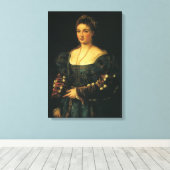 La Bella, Duchess of Urbino door Titiaan Canvas Afdruk (Insitu (Houten vloer))