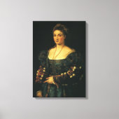 La Bella, Duchess of Urbino door Titiaan Canvas Afdruk (Voorkant)