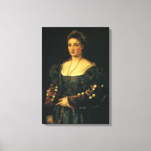 La Bella, Hertogin van Urbino door Titian Canvas Afdruk