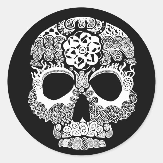 La Bella Muerte Donker Ronde Sticker (Voorkant)
