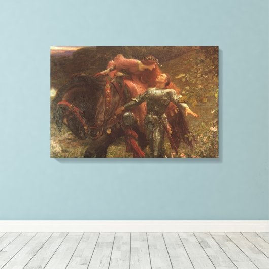 La Belle Dame sans Merci door Sir Frank Dicksee Canvas Afdruk (Insitu (Houten vloer))