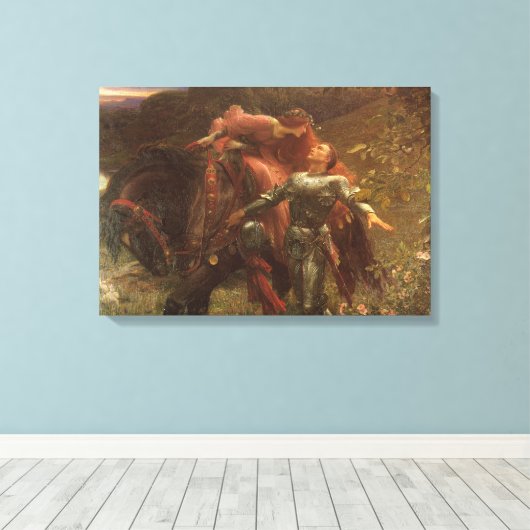 La Belle Dame sans Merci door Sir Frank Dicksee Canvas Afdruk (Insitu (Houten vloer))