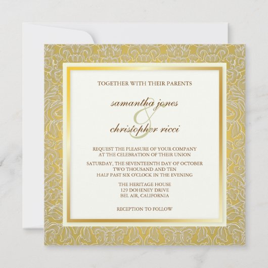 La Belle Epoch Wedding Invitations Kaart (Achterkant)