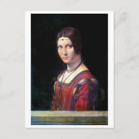 La Belle Ferronniere, Leonardo da Vinci Briefkaart (Voorkant)