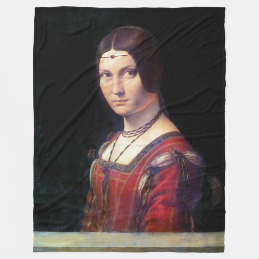 La Belle Ferronniere, Leonardo da Vinci Fleece Deken (Voorkant)