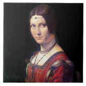 La Belle Ferronniere, Leonardo da Vinci Tegeltje (Voorkant)