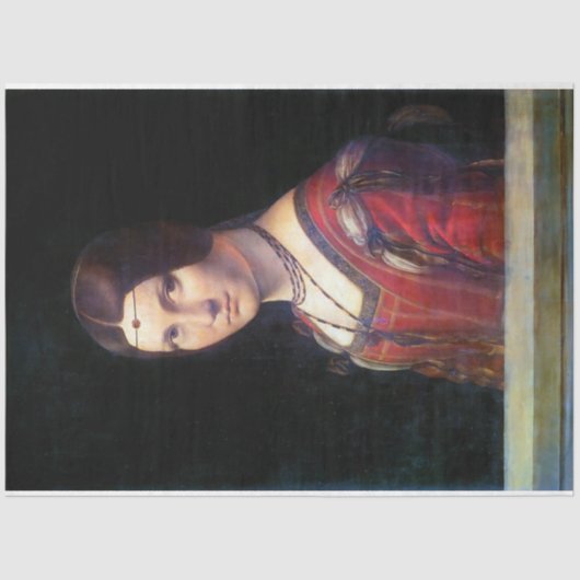 La Belle Ferronniere, Leonardo da Vinci Tissuepapier (Voorkant)