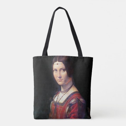 La Belle Ferronniere, Leonardo da Vinci Tote Bag (Achterkant)