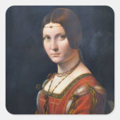 La Belle Ferronniere Vierkante Sticker (Voorkant)