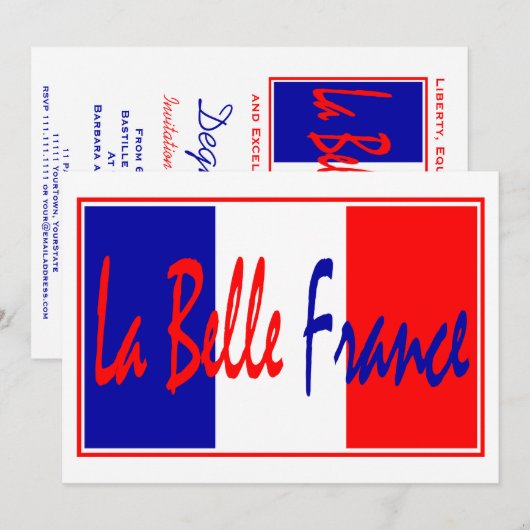 La Belle France - Uitnodiging voor een Franse them (Voorkant / Achterkant)