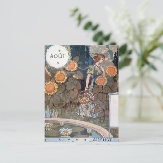 La Belle Jardiniere - August - Eugène Grasset Briefkaart (Staand voorkant)