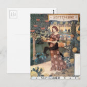 La Belle Jardiniere - Septembre - Eugène Grasset Briefkaart (Voorkant / Achterkant)