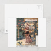 La Belle Jardiniere - Septembre - Eugène Grasset Briefkaart (Voorkant / Achterkant)