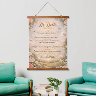 La Belle (Un poème) on Wooden Tapestry Hangend Wandkleed