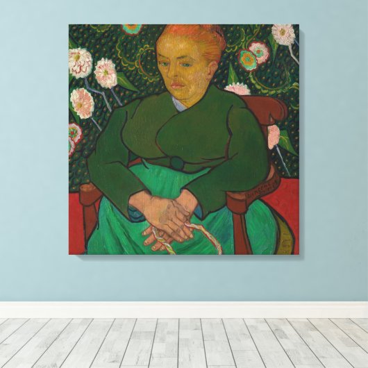 La Berceuse (Woman Rocking a Cradle- Augustine-Ali Canvas Afdruk (Insitu (Houten vloer))